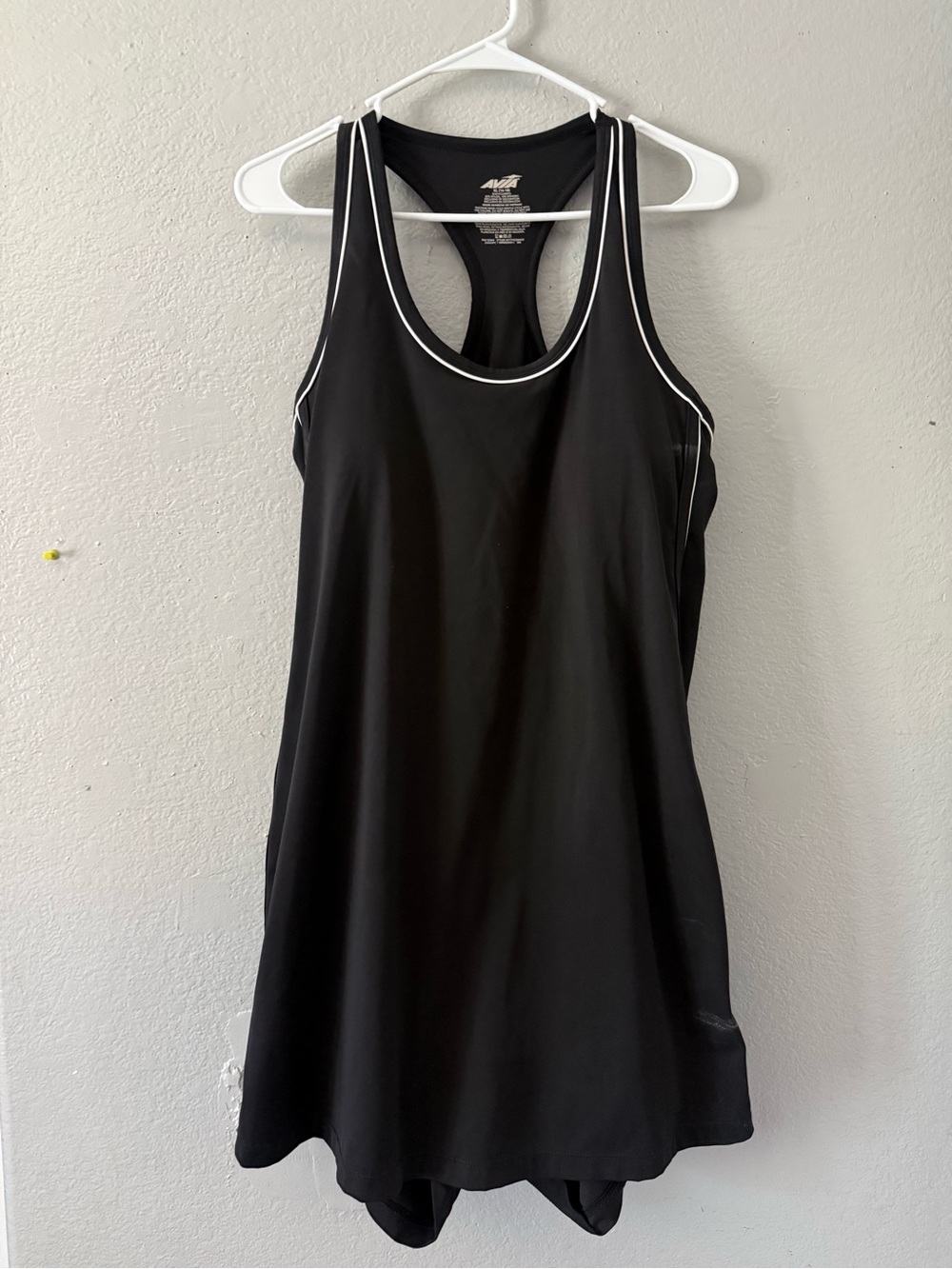 Avia Black Racerback Tank with White Logo